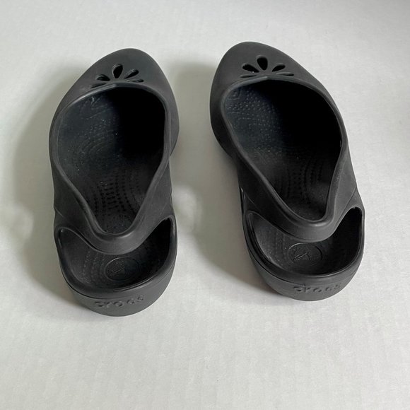 CROCS Kadee Black Waterproof Croslite Ballet Slingback Flat Comfort Sandals 7 - Picture 3 of 5